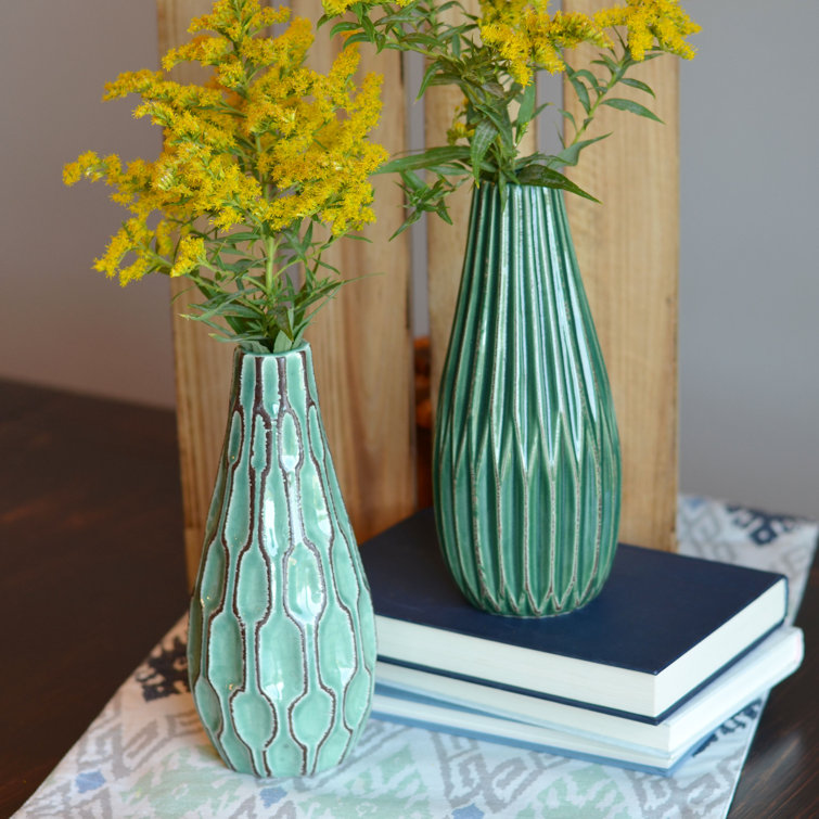 Corrigan Studio® Geometric Green Vases Wayfair